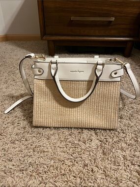 Nanette Lepore Cream and Natural Woven Satchel